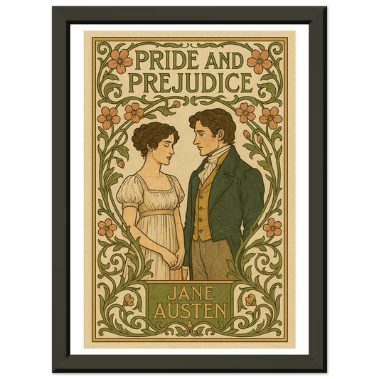 Pride and Prejudice by Jane Austen - Metal Framed Poster 5" x 7"-Book Covers-Silent Pacific