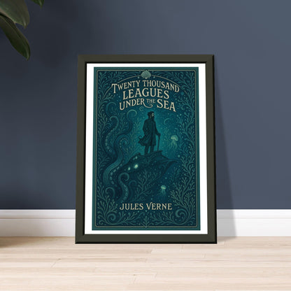 20,000 Leagues Under the Sea by Jules Verne - Metal Framed Poster 5" x 7"-Book Covers-Silent Pacific