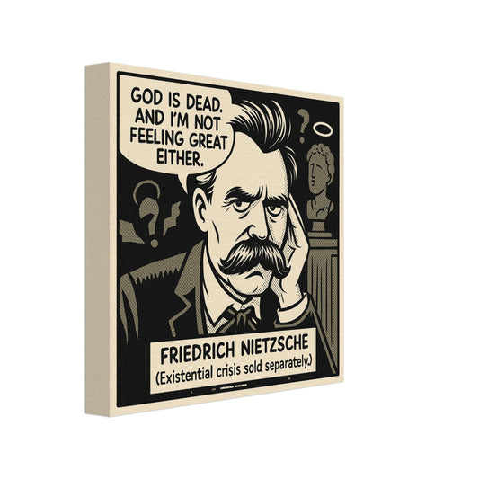 Friedrich Nietzsche Canvas (Cartoon) (8x8" / 20x20cm)-Author Cartoons-Silent Pacific