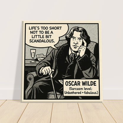 Oscar Wilde Canvas (Cartoon) (8x8" / 20x20cm)-Author Cartoons-Silent Pacific