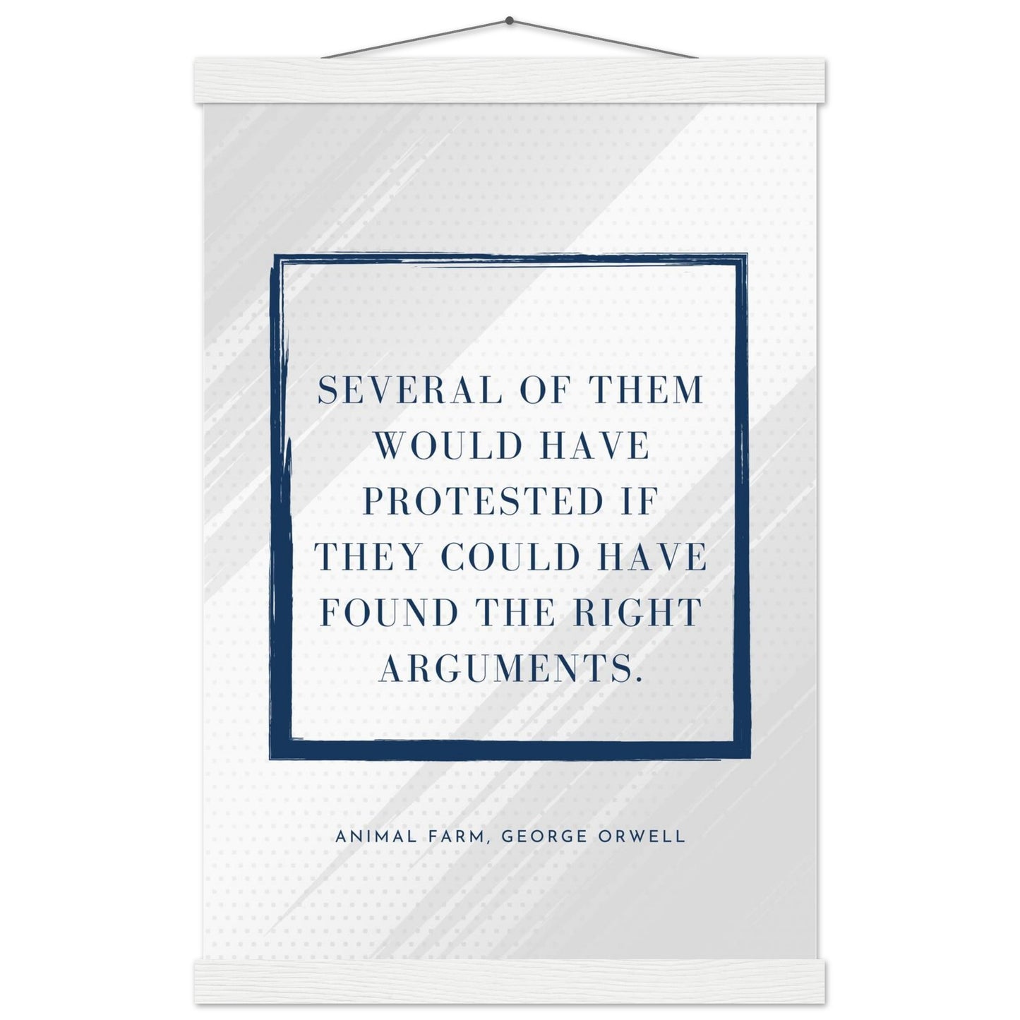 “Several of Them Would Have Protested” Poster with Wooden Hanger – George Orwell, Animal Farm | Minimalist Political Wall Art-Quotes-30x45 cm / 12x18″-Silent Pacific