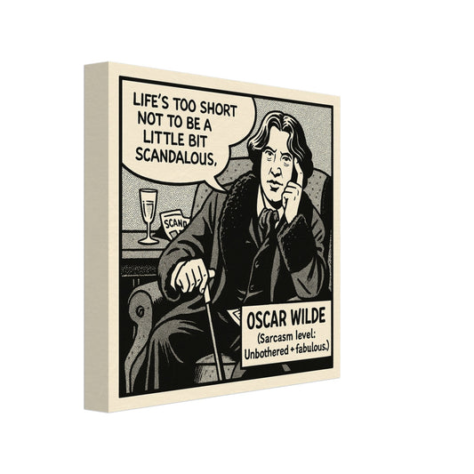 Oscar Wilde Canvas (Cartoon) (8x8" / 20x20cm)-Author Cartoons-Silent Pacific