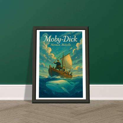 Moby-Dick by Herman Melville - Metal Framed Poster 5" x 7"-Book Covers-Silent Pacific