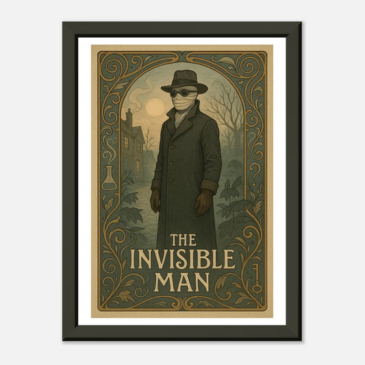 The Invisible Man by H.G. Wells - Metal Framed Poster 5" x 7"-Book Covers-Silent Pacific