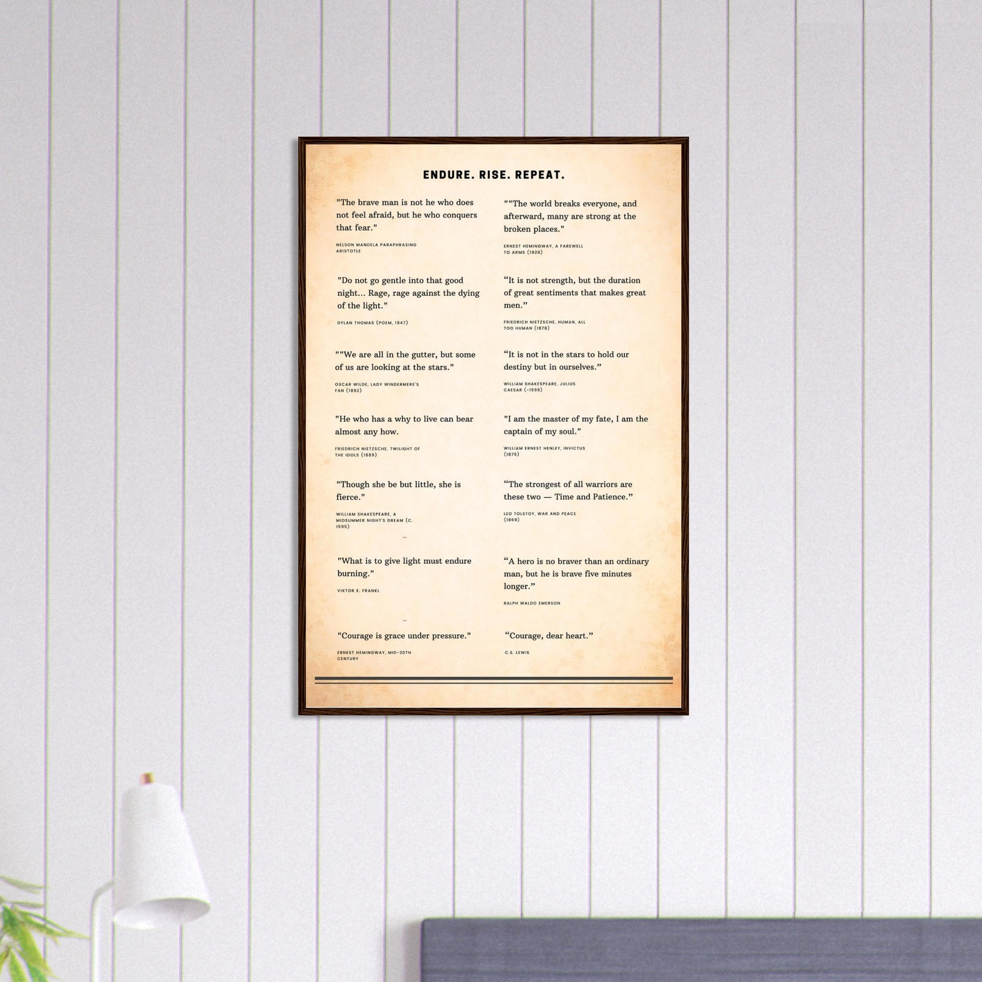 Framed Literary Quotes Poster – Strength & Courage Edition-Quotes-Silent Pacific