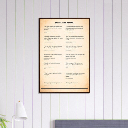 Framed Literary Quotes Poster – Strength & Courage Edition-Quotes-Silent Pacific