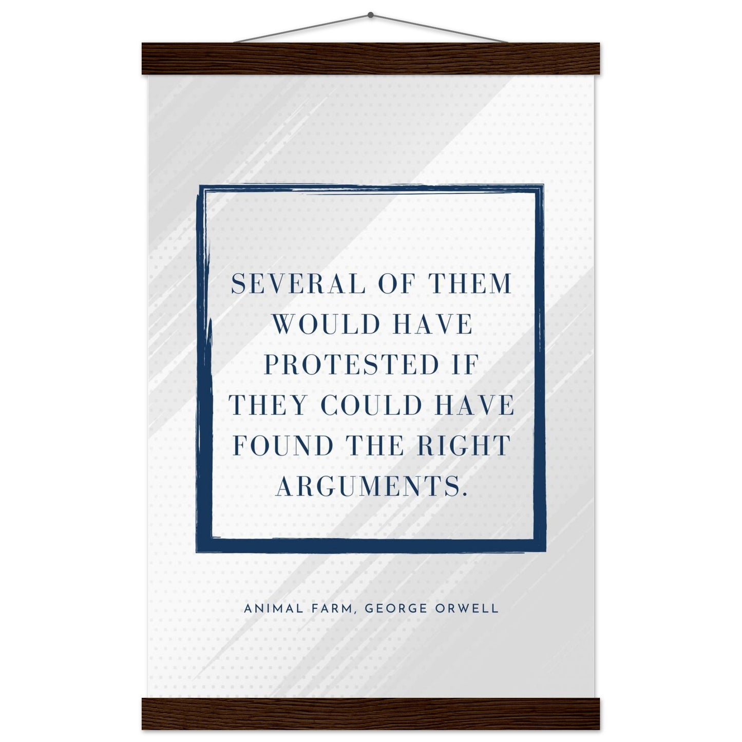 “Several of Them Would Have Protested” Poster with Wooden Hanger – George Orwell, Animal Farm | Minimalist Political Wall Art-Quotes-30x45 cm / 12x18″-Silent Pacific