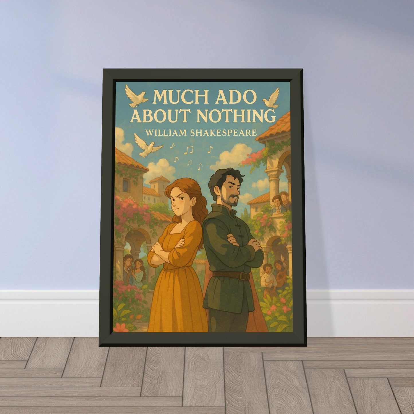 Much Ado About Nothing by Shakespeare - Metal Framed Poster 5" x 7"-Plays-Silent Pacific