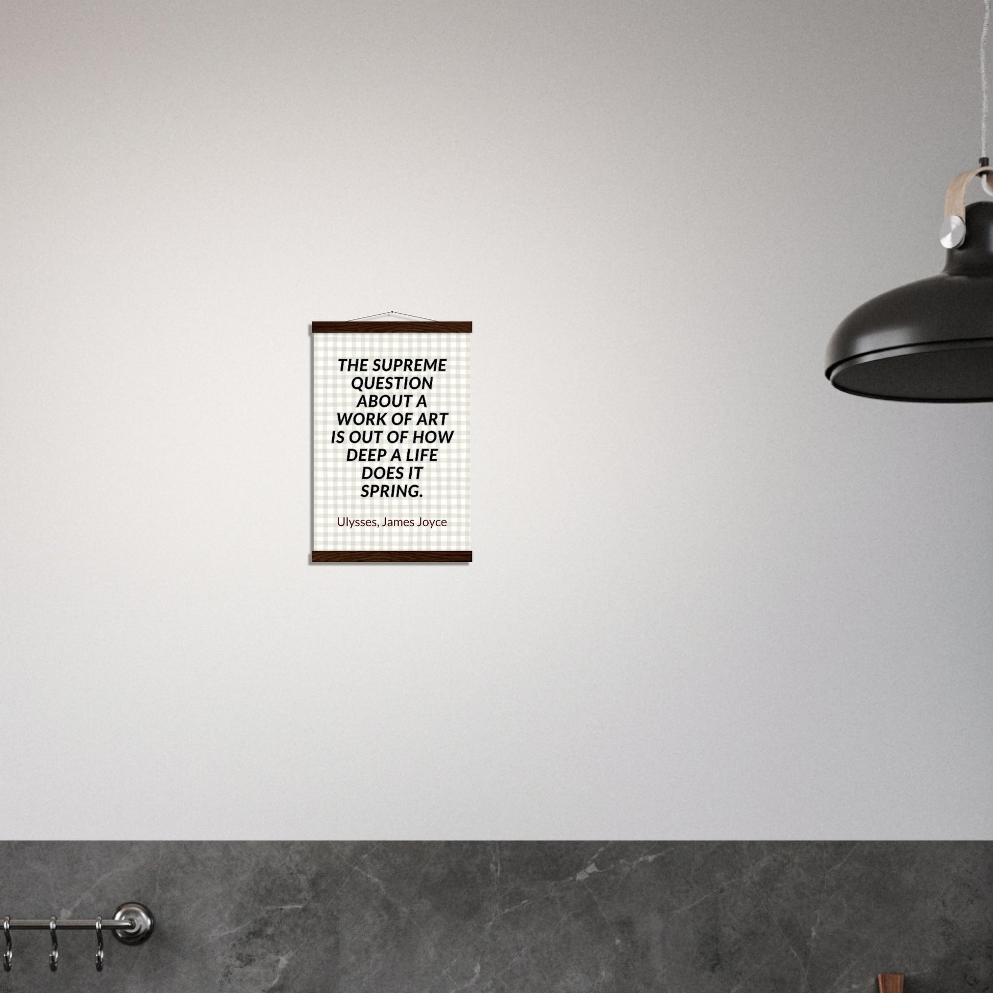 “Out of How Deep a Life” Poster with Wooden Hanger – James Joyce, Ulysses | Literary Quote Wall Art for Writers & Thinkers-Quotes-Silent Pacific
