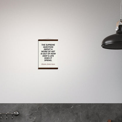 “Out of How Deep a Life” Poster with Wooden Hanger – James Joyce, Ulysses | Literary Quote Wall Art for Writers & Thinkers-Quotes-Silent Pacific