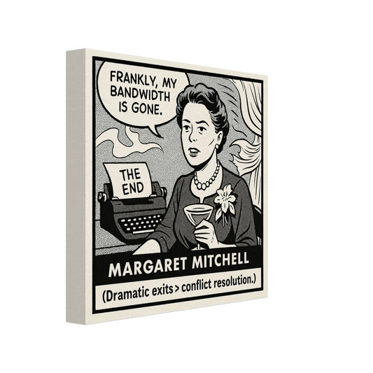 Margaret Mitchell Canvas (Cartoon) (8x8" / 20x20cm)-Author Cartoons-Silent Pacific