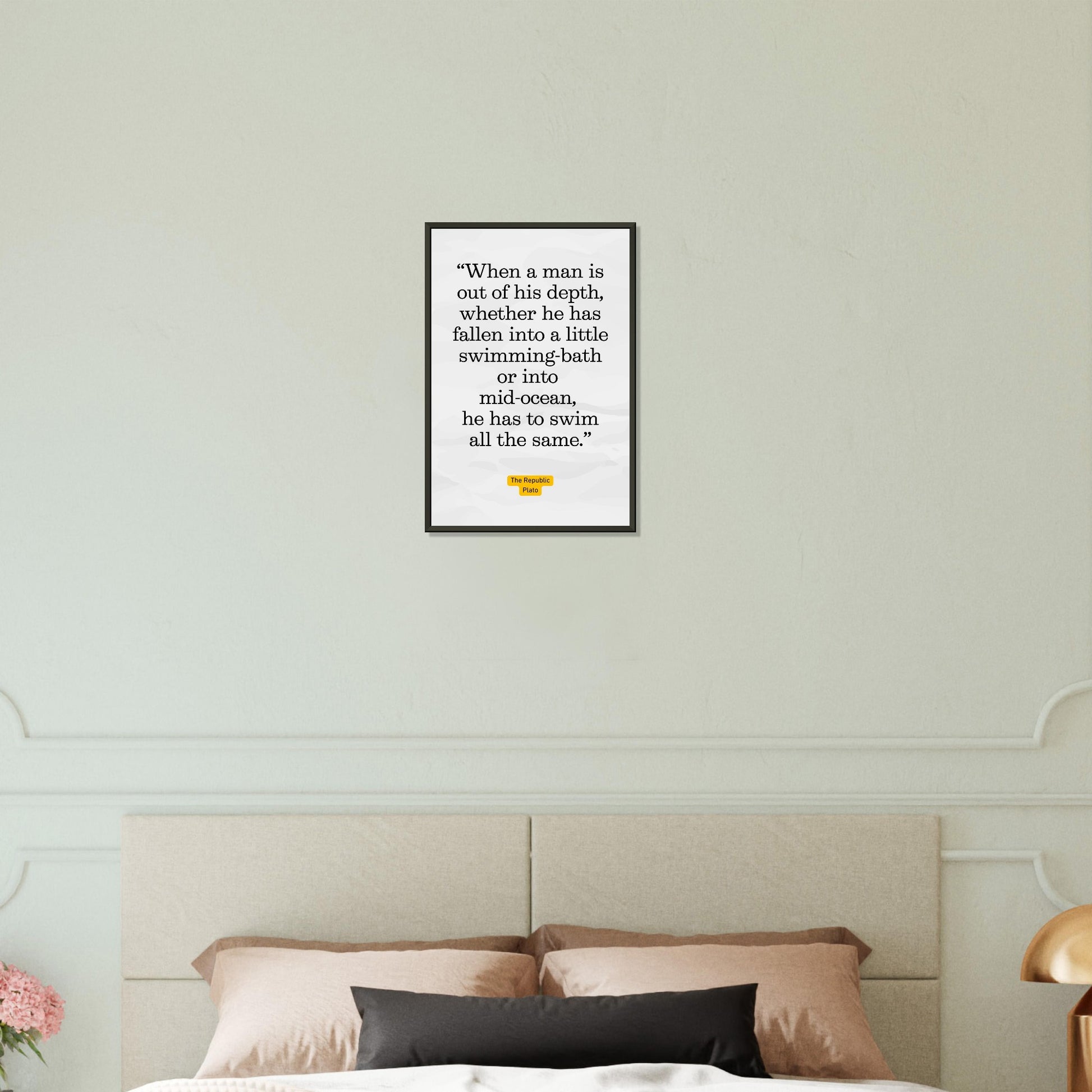 Out of His Depth – Plato - Framed Poster-Quotes-Silent Pacific