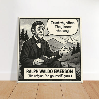 Ralph Waldo Emerson Canvas (Cartoon) (8x8" / 20x20cm)-Author Cartoons-Silent Pacific