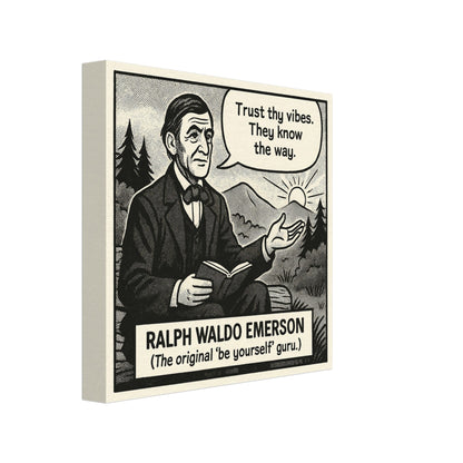 Ralph Waldo Emerson Canvas (Cartoon) (8x8" / 20x20cm)-Author Cartoons-Silent Pacific