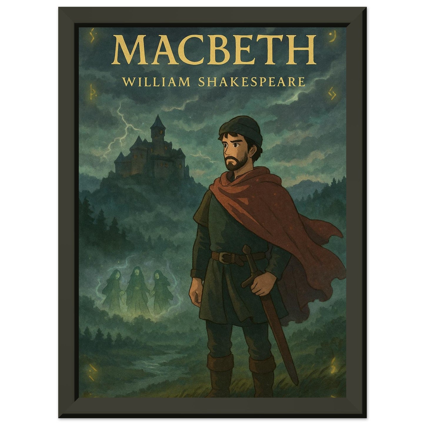 Macbeth by Shakespeare - Metal Framed Poster 5" x 7"-Plays-Silent Pacific