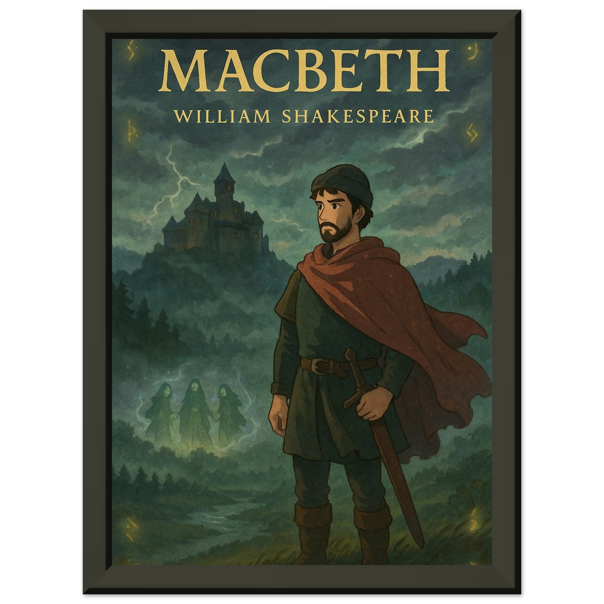 Macbeth by Shakespeare - Metal Framed Poster 5" x 7"-Plays-Silent Pacific