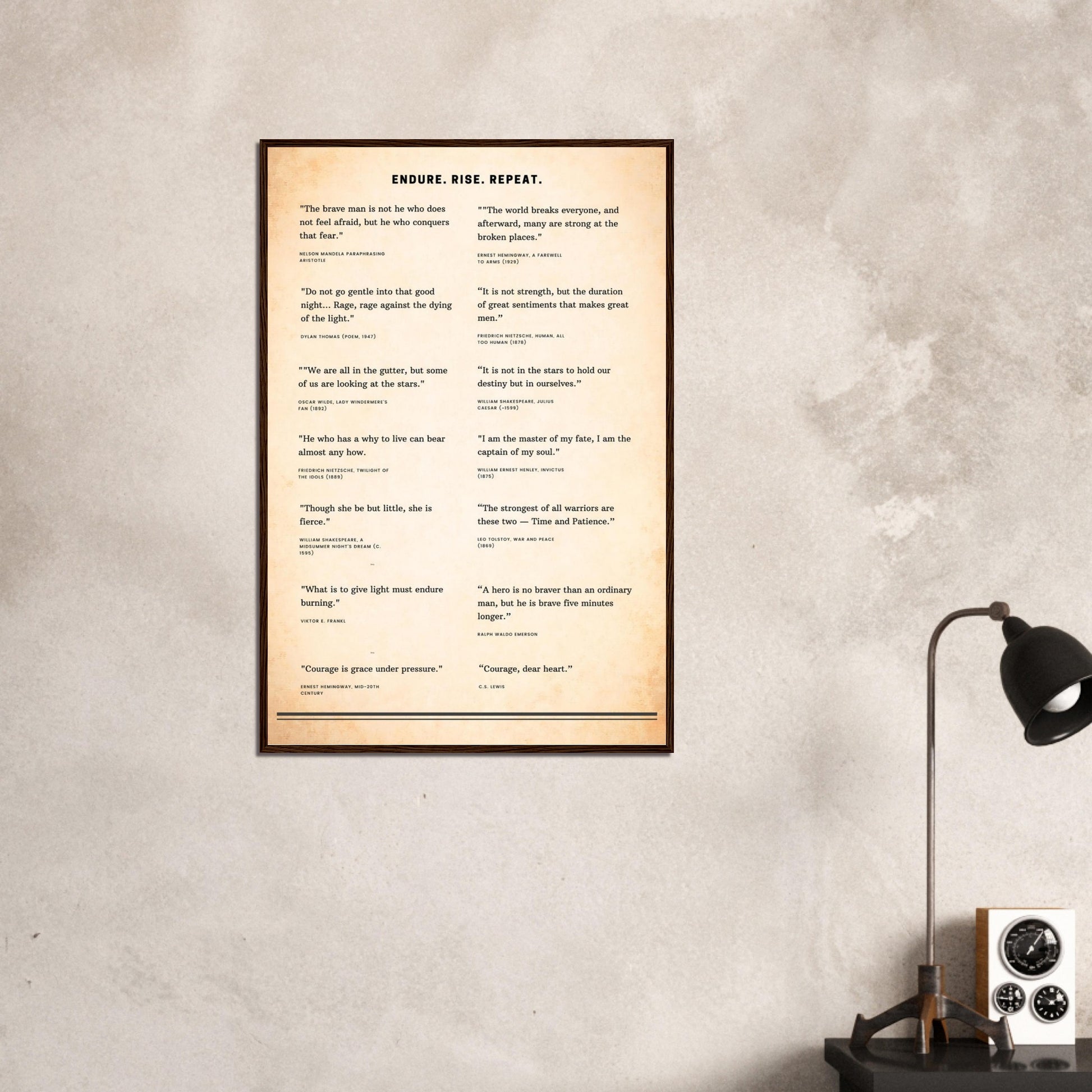 Framed Literary Quotes Poster – Strength & Courage Edition-Quotes-Silent Pacific