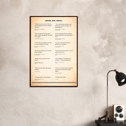 Framed Literary Quotes Poster – Strength & Courage Edition-Quotes-Silent Pacific