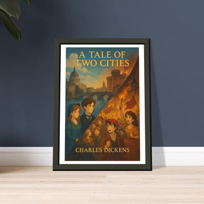 A Tale of Two Cities by Charles Dickens - Metal Framed Poster 5" x 7"-Book Covers-Silent Pacific