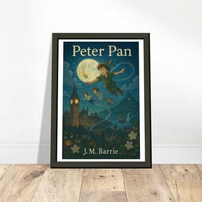 Peter Pan by J.M. Barrie - Metal Framed Poster 5" x 7"-Book Covers-Silent Pacific