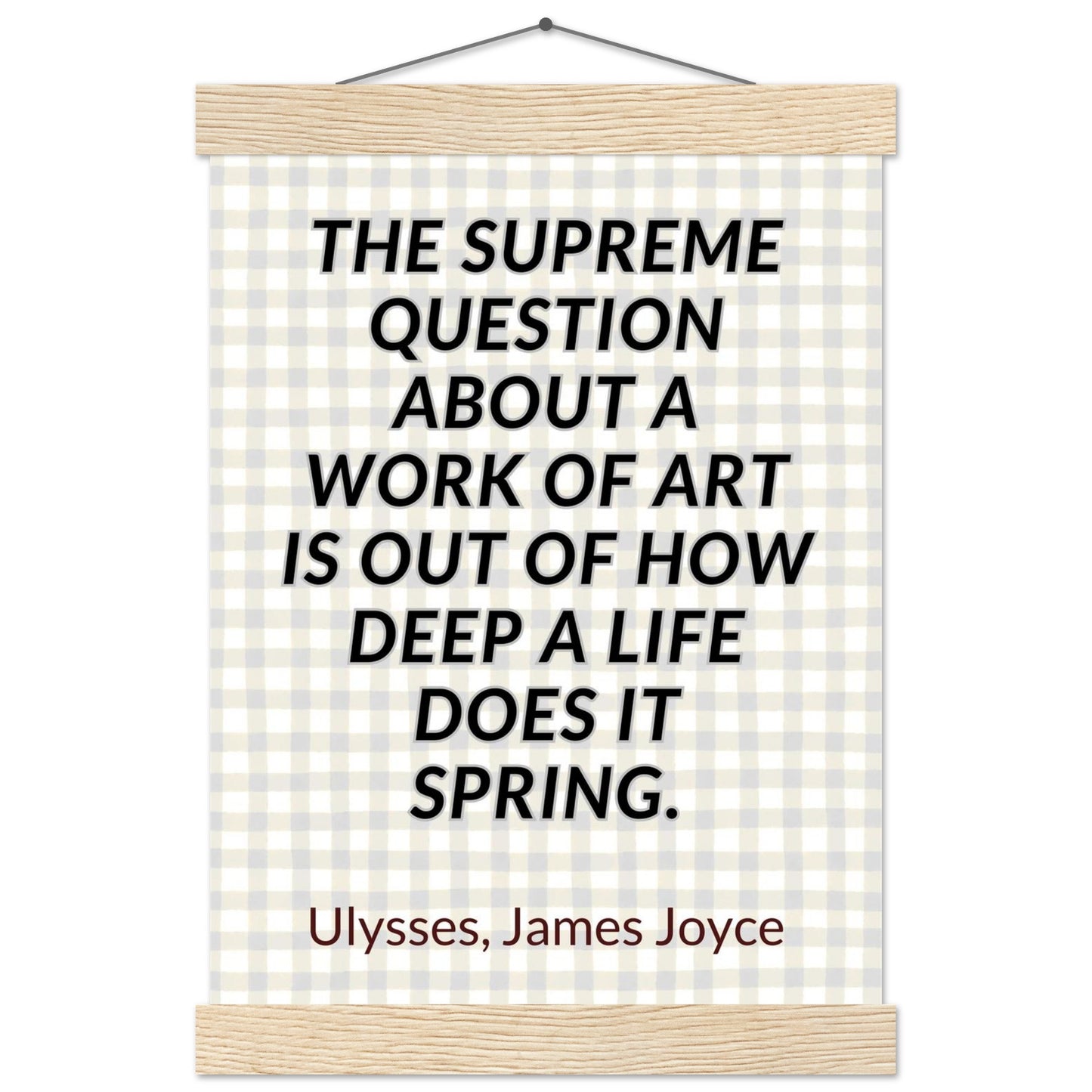 “Out of How Deep a Life” Poster with Wooden Hanger – James Joyce, Ulysses | Literary Quote Wall Art for Writers & Thinkers-Quotes-21x29.7 cm / 8x12"-Silent Pacific