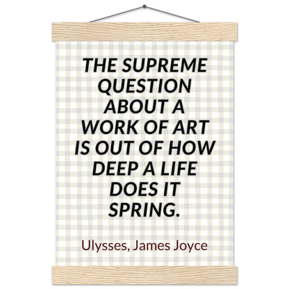“Out of How Deep a Life” Poster with Wooden Hanger – James Joyce, Ulysses | Literary Quote Wall Art for Writers & Thinkers-Quotes-21x29.7 cm / 8x12"-Silent Pacific