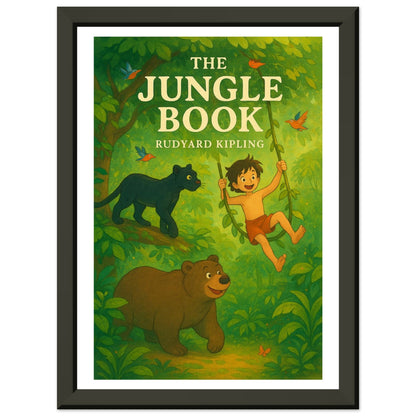 The Jungle Book by Rudyard Kipling - Metal Framed Poster 5" x 7"-Book Covers-Silent Pacific