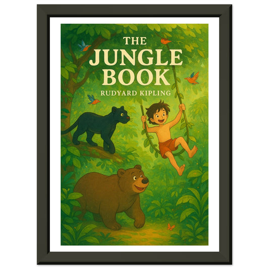 The Jungle Book by Rudyard Kipling - Metal Framed Poster 5" x 7"-Book Covers-Silent Pacific