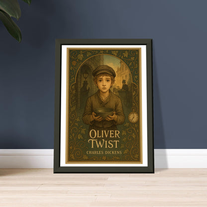 Oliver Twist by Charles Dickens - Metal Framed Poster 5" x 7"-Book Covers-Silent Pacific