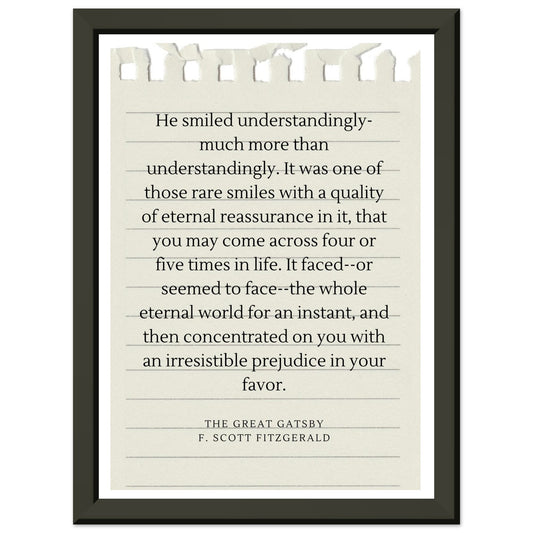 He Smiled Understandingly – F. Scott Fitzgerald - Framed Poster-Quotes-13x18 cm / 5x7″-Silent Pacific