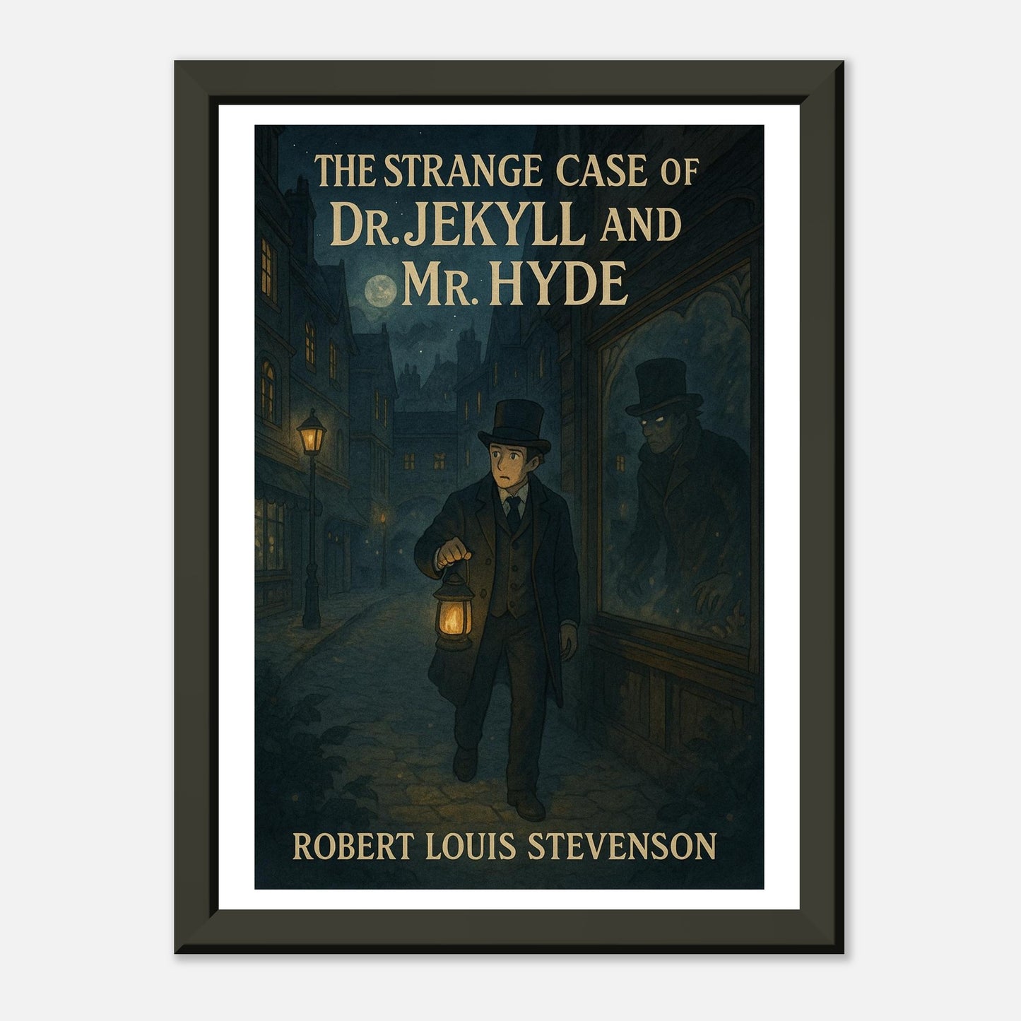 Dr. Jekyll and Mr. Hyde by R.L. Stevenson - Metal Framed Poster 5" x 7"-Book Covers-Silent Pacific