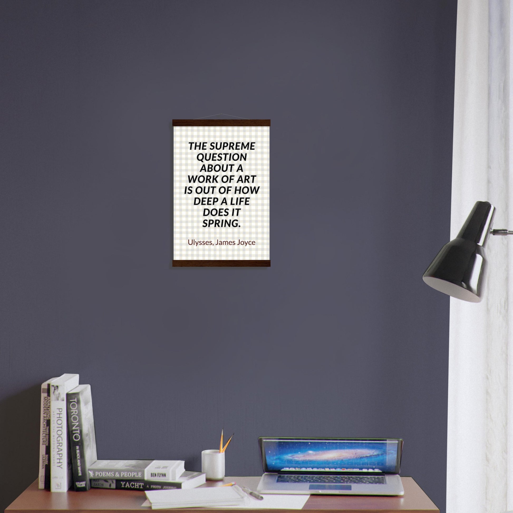 “Out of How Deep a Life” Poster with Wooden Hanger – James Joyce, Ulysses | Literary Quote Wall Art for Writers & Thinkers-Quotes-Silent Pacific