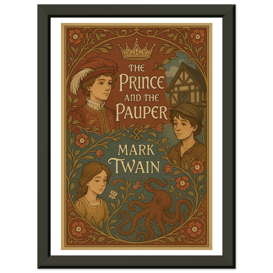 The Prince and the Pauper by Mark Twain - Metal Framed Poster 5" x 7"-Book Covers-Silent Pacific
