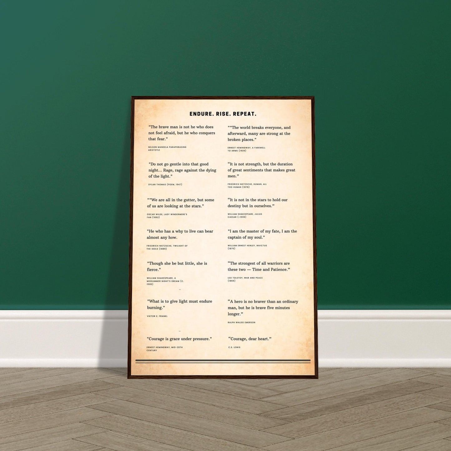 Framed Literary Quotes Poster – Strength & Courage Edition-Quotes-Silent Pacific
