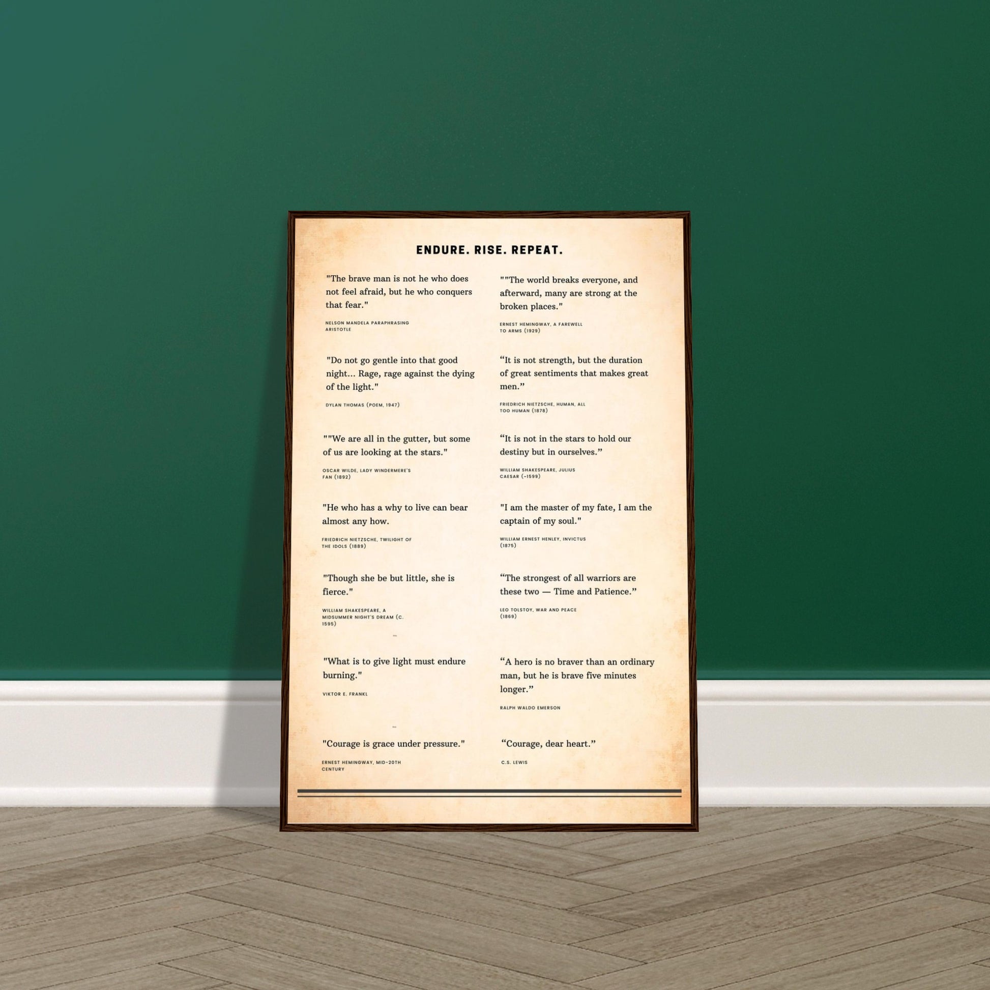 Framed Literary Quotes Poster – Strength & Courage Edition-Quotes-Silent Pacific