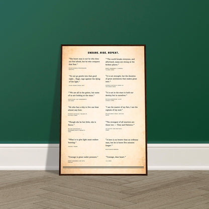 Framed Literary Quotes Poster – Strength & Courage Edition-Quotes-Silent Pacific