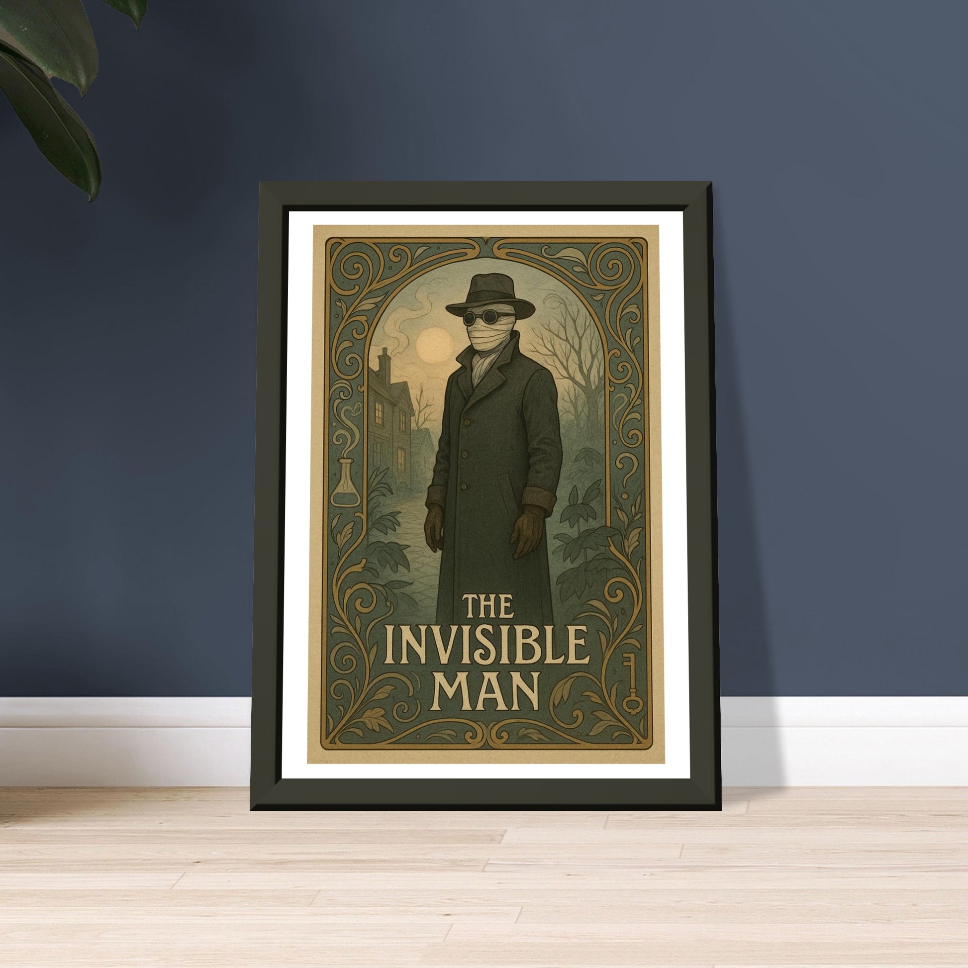 The Invisible Man by H.G. Wells - Metal Framed Poster 5" x 7"-Book Covers-Silent Pacific