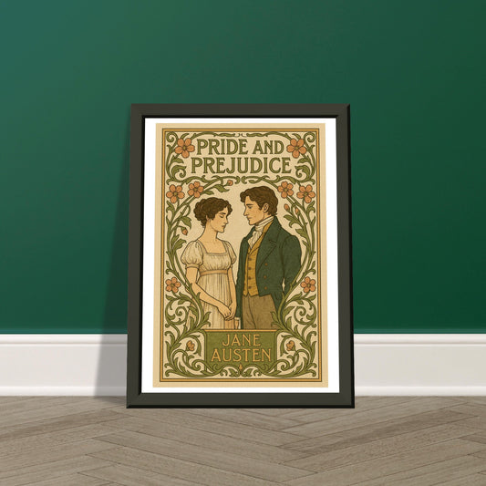 Pride and Prejudice by Jane Austen - Metal Framed Poster 5" x 7"-Book Covers-Silent Pacific
