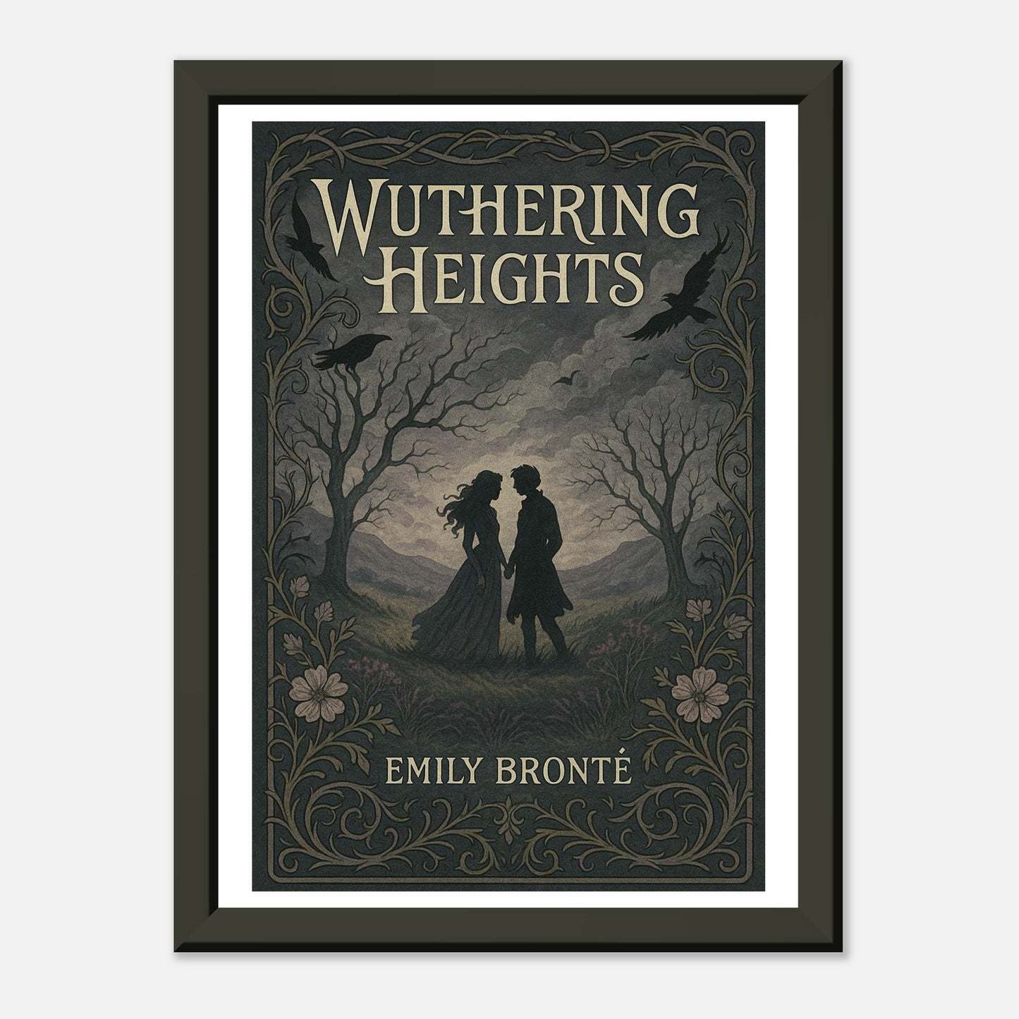 Wuthering Heights by Emily Brontë - Metal Framed Poster 5" x 7"-Book Covers-Silent Pacific
