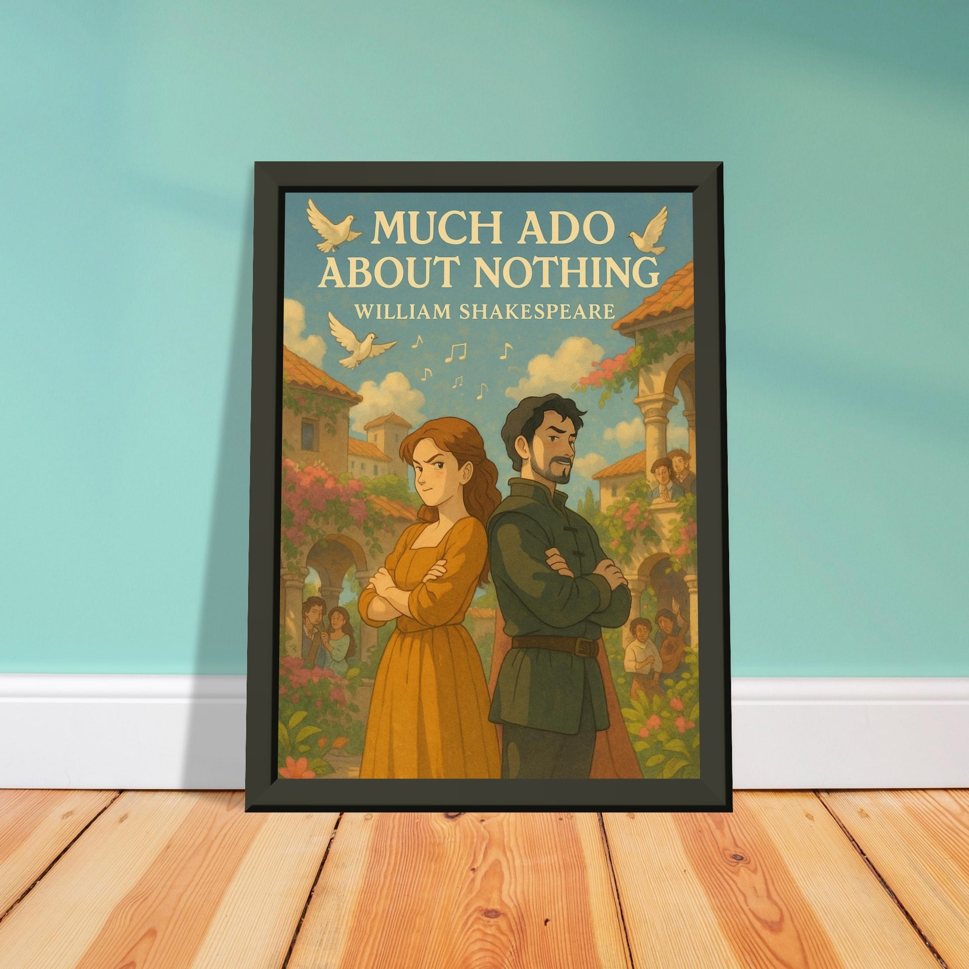 Much Ado About Nothing by Shakespeare - Metal Framed Poster 5" x 7"-Plays-Silent Pacific