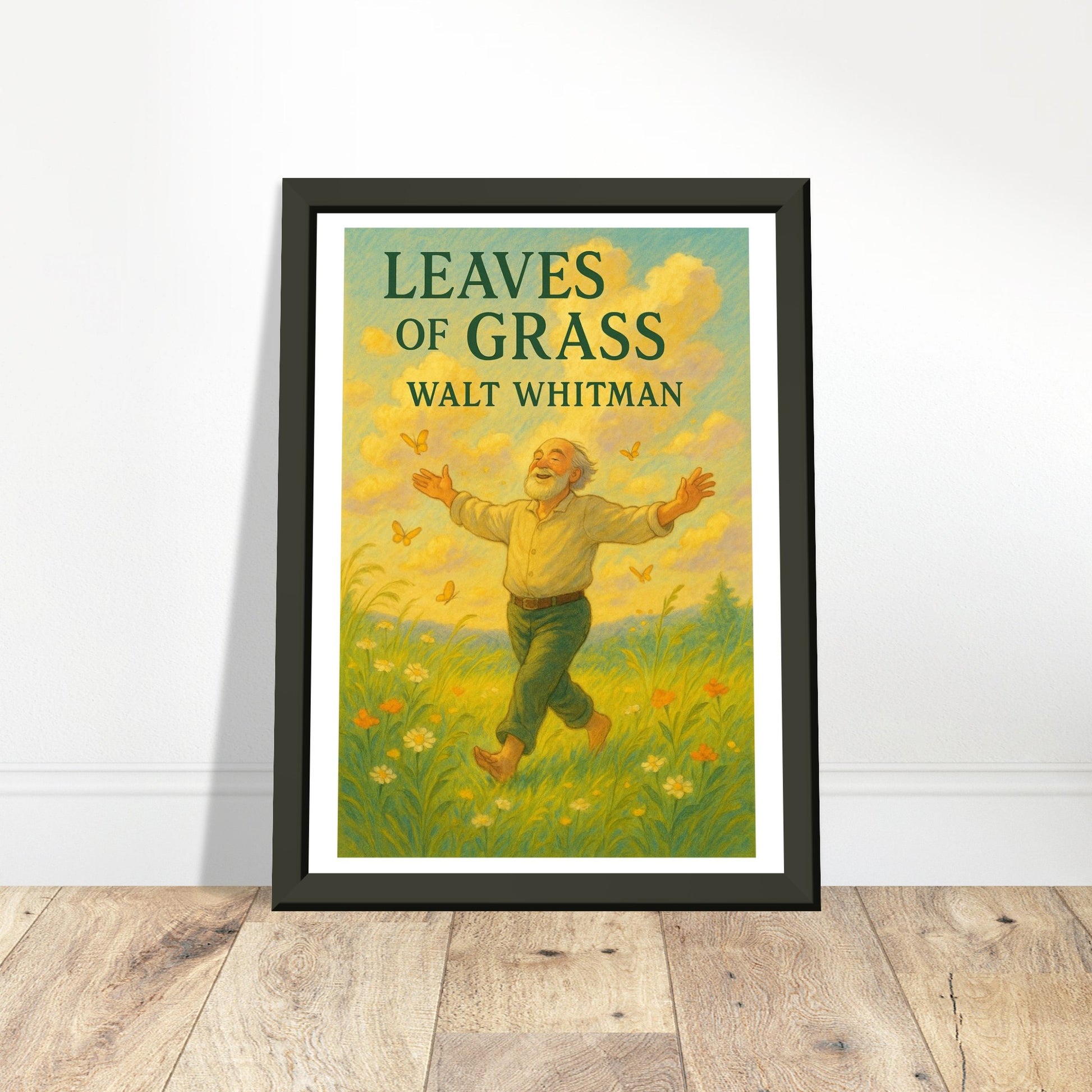 Leaves of Grass by Walt Whitman - Metal Framed Poster 5" x 7"-Book Covers-Silent Pacific