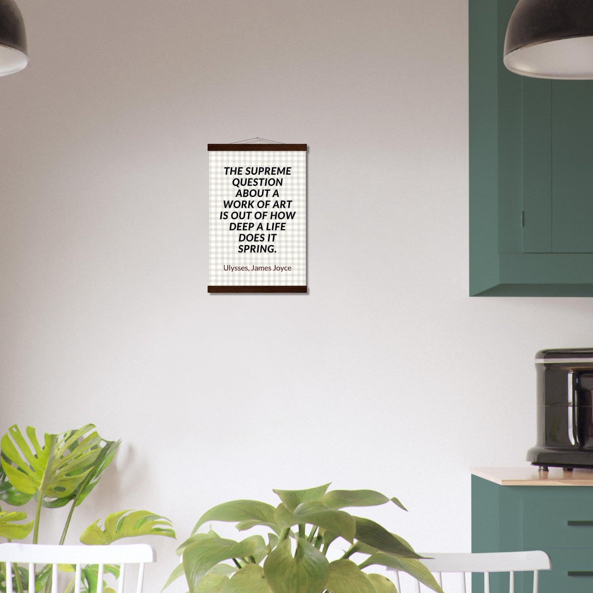 “Out of How Deep a Life” Poster with Wooden Hanger – James Joyce, Ulysses | Literary Quote Wall Art for Writers & Thinkers-Quotes-Silent Pacific