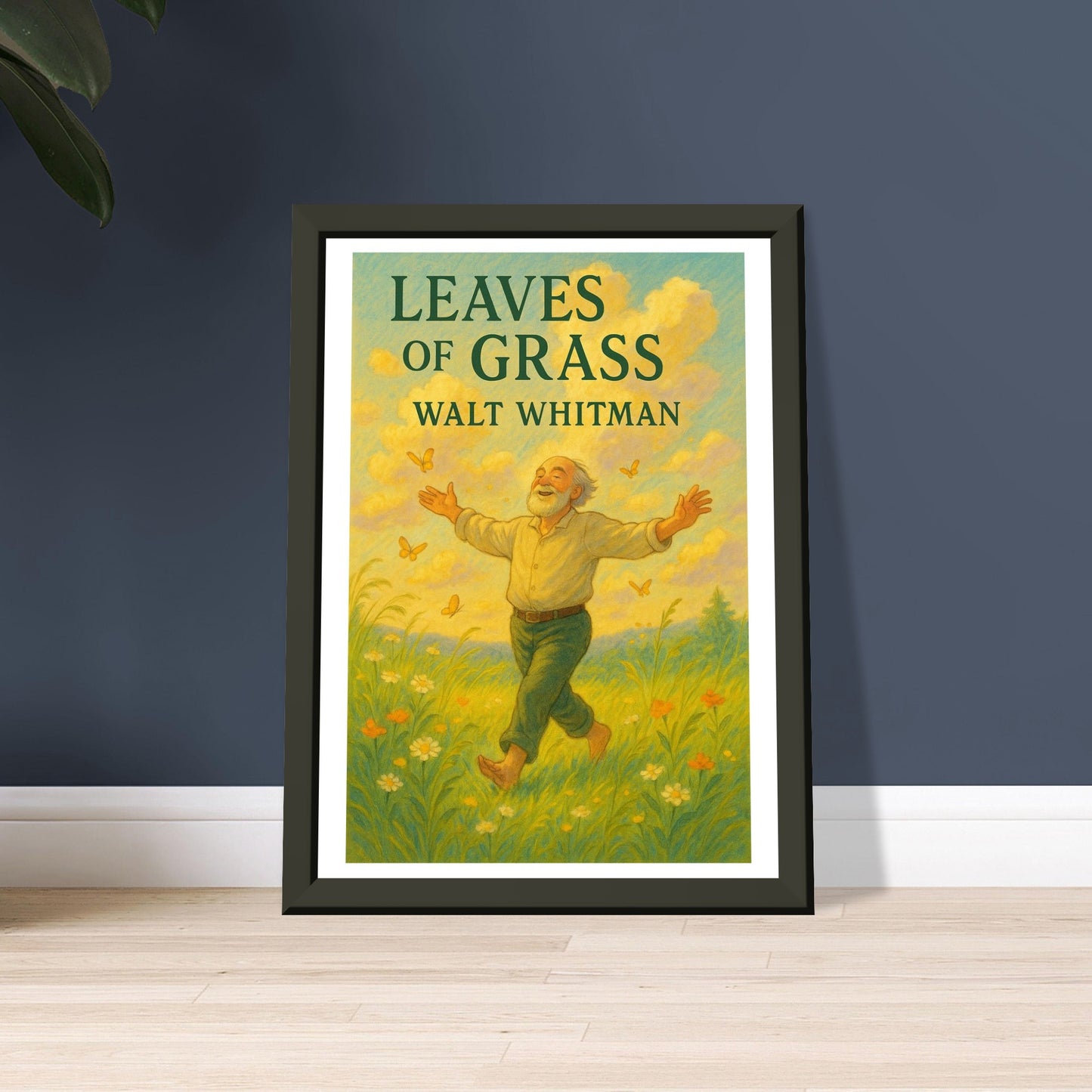 Leaves of Grass by Walt Whitman - Metal Framed Poster 5" x 7"-Book Covers-Silent Pacific