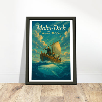 Moby-Dick by Herman Melville - Metal Framed Poster 5" x 7"-Book Covers-Silent Pacific