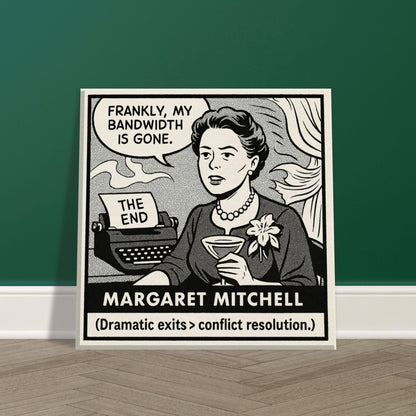 Margaret Mitchell Canvas (Cartoon) (8x8" / 20x20cm)-Author Cartoons-Silent Pacific