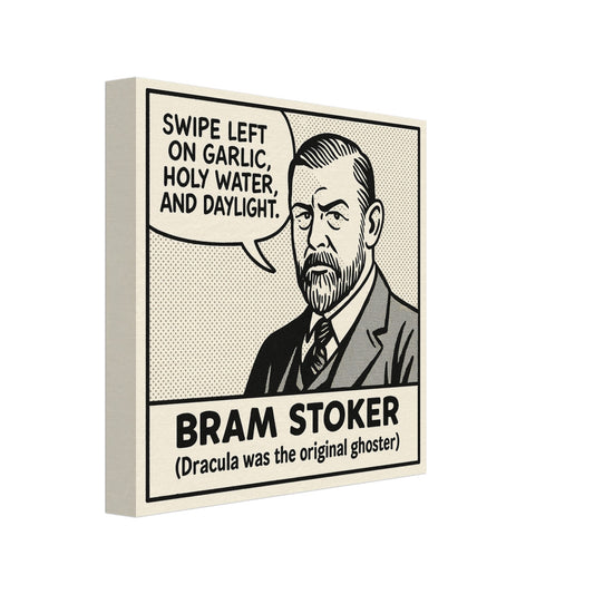 Bram Stoker Canvas (Cartoon) (8x8" / 20x20cm)-Author Cartoons-Silent Pacific