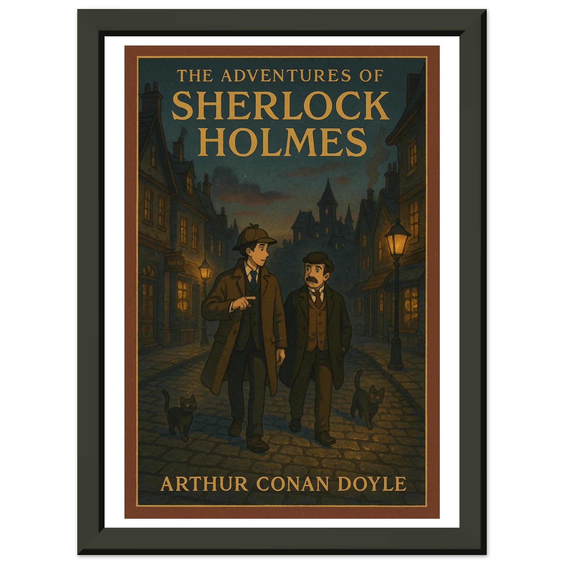 The Adventures of Sherlock Holmes by A.C. Doyle - Metal Framed Poster 5" x 7"-Book Covers-Silent Pacific