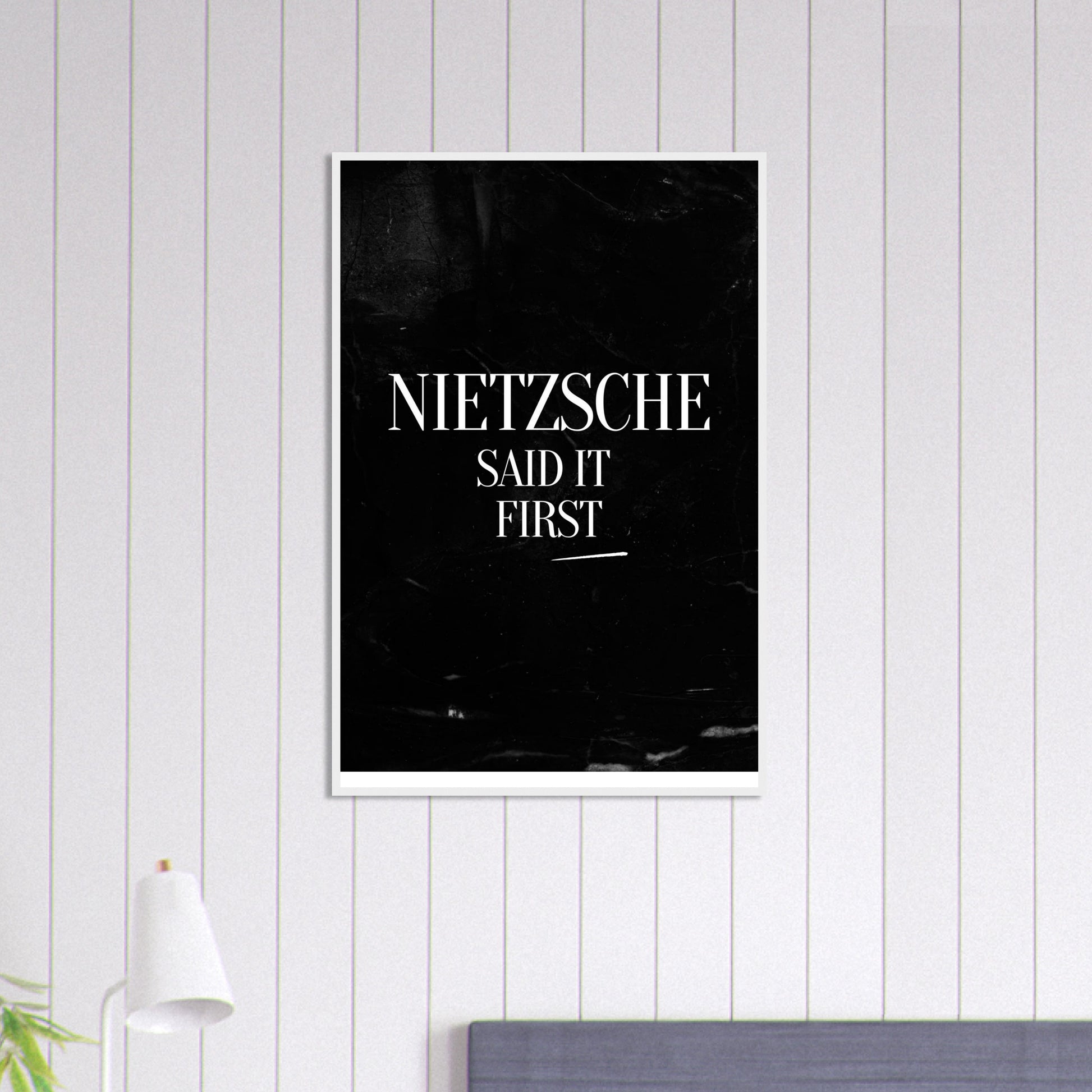 “Nietzsche Said It First” Framed Poster | Minimalist Philosophy Wall Art | Witty Print for Thinkers & Academics-Quotes-Silent Pacific