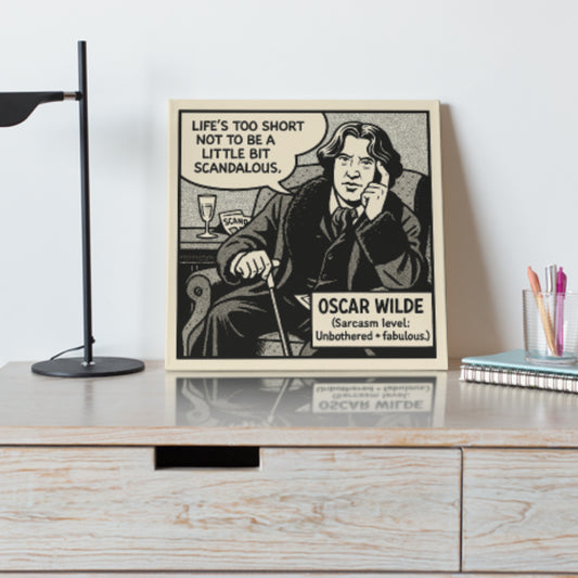 P.G. Wodehouse Cartoon Canvas Art Print – 8x8" (20x20cm) – Literary Quote Wall Decor