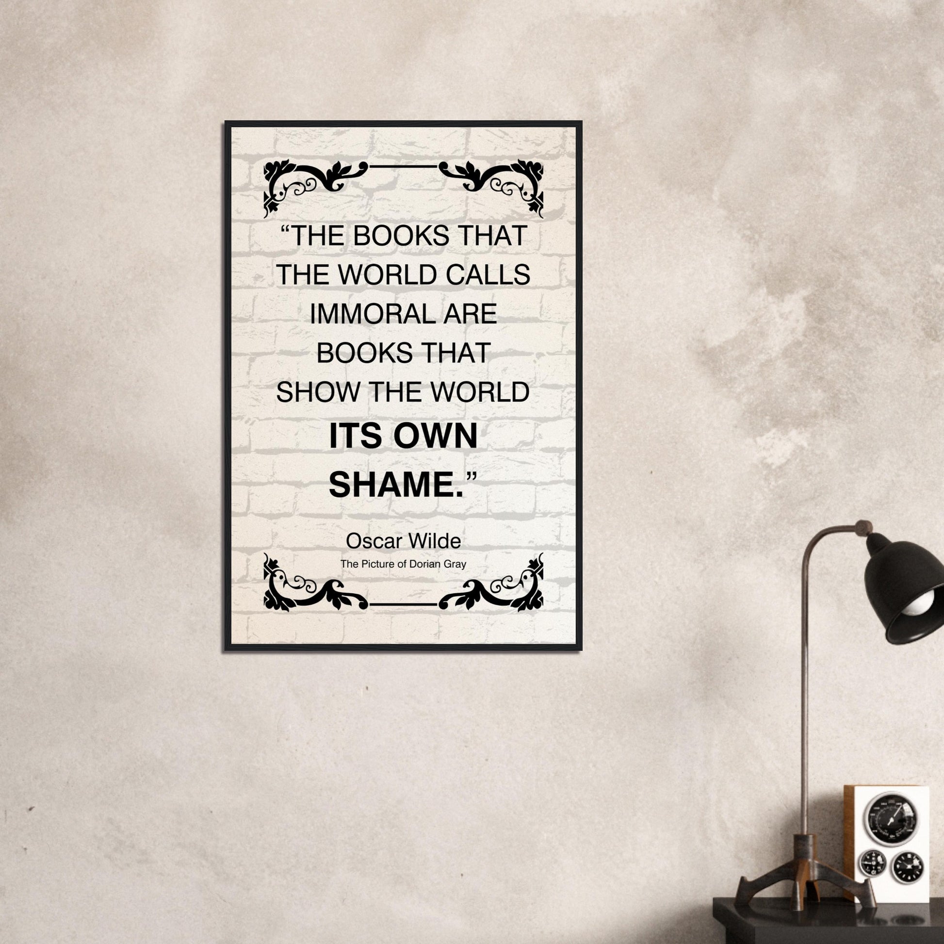 “The Books That the World Calls Immoral” Framed Poster – Oscar Wilde Quote | Literary Wall Art for Thinkers, Writers & Educators-Quotes-Silent Pacific